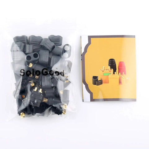 Pack of XT60H Bullet Connector Set 10 Pair Male And Female For RC Lipo Battery Parts with instruction manual