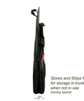 Side view of folded Heavy Duty Trunk Organizer With No Slip Rigid Base 70 Pound Capacity 30 By 15 Inches Black Double Pack Durable 600D Canvas