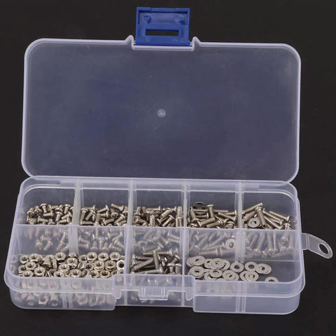 360-Piece M2.5 Hex Screw Bolt Nut Washer Set, Corrosion Resistant Stainless Steel Fasteners Kit With Organized Storage Box