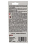 Back view of packaging for Red Hi Temp Threadlocker 1.22 Oz Bottle For Locking Bolts Up To 450 F Medium High Strength Anaerobic Adhesive