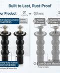Universal Toilet Seat Bolts Replacement Kit For THU651N And Most 14-19mm Standard Seats, 4-Pack Heavy-Duty Stainless Steel Hardware, Quiet Secure Fit, Easy Install, Compatible With Kohler American Standard And More. 304 stainless steel bolts and heavy-duty rubber nuts