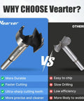 Premium High Carbon Steel Forstner Drill Bit Set For Woodworking comparison of durable 40mm bit versus inferior quality drill bit.