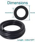Automotive Silicone Vacuum Hose 10 Ft 3 Eighth Inch ID Vacuum Line 130 PSI Max Pressure High Temp Durable Tubing For Engine Bay