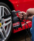 Using handheld car blower for detailing and cleaning, electric duster and dust buster for cars, clothes, surfaces, 120V quick dust removal
