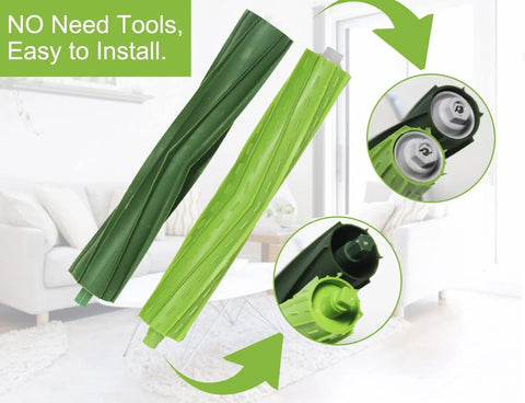 All In One Replacement Accessory Kit For Your Robo Vac That Covers I3 I4 I7 I7 Plus E5 E6 E7 And J7 Series Rubber Brushes Close-up