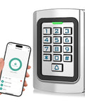 Smart WiFi Access Control Keypad For Garage And Gate Openers With PIN Code And ID Card No Fuss 12V DC IP68 Waterproof Tuya Compatible keypad and smartphone