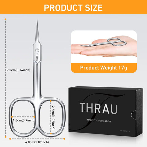 Pro Grade Extra Fine Cuticle Scissors With Curved Blade For Nails And Eyebrows On Point Precision Grooming Kit product dimensions