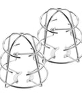Heavy Duty Tough As Nails Fire Sprinkler Head Covers Screw Type Protector Cage 2 Pack silver iron protectors for impact shielding.