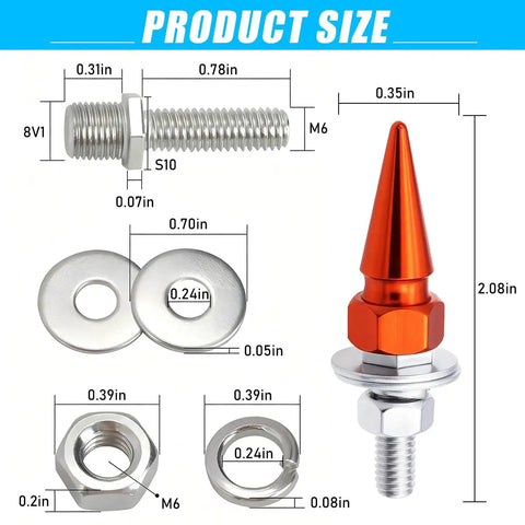 4 Pack Anti Theft Aluminum Alloy License Plate Screws For Front And Rear Mounting, Built Tough Vehicle Frame Fasteners