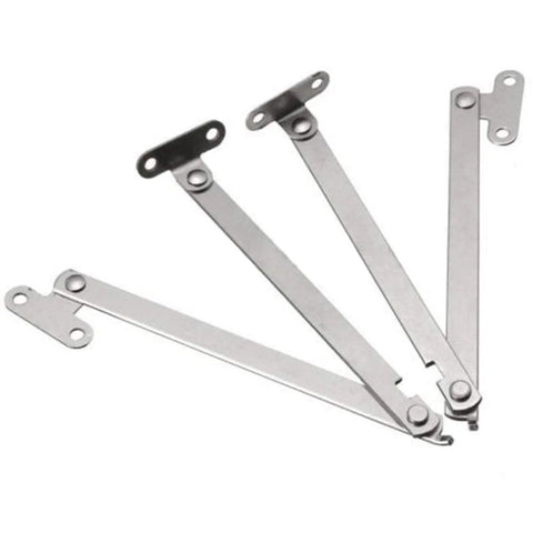4 Pcs Stainless Steel Folding 180 Degree Lid Support Hinges Lid Stay For Furniture Cabinets Cupboards And Doors Durable Anti Rust Construction