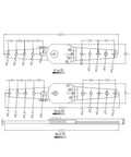 Technical drawing of Heavy Duty 100kg Ratchet Hinge Set Of 2 Adjustable Bed Or Sofa Headrest Lift Parts dimensions.