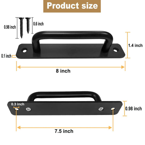 Measurement details of 10 Pack 8 Inch Matte Black Cabinet Pulls And Drawer Handles Stainless Steel Kitchen Hardware