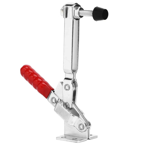 Stainless Steel Toggle Clamp With 180kg Clamping Power Adjustable Lever Opens 65 To 90 Degrees Plastic Handle Cover