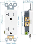 Real Deal Weatherproof Electrical Box Paired With A Beefy 20A Duplex Outlet NEMA 5 20R Surface Mount UL Listed shown with dimensions.