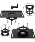 Aluminum Router Lift Base With Two Jaw Clamping Manual Lifting System And Crank Handle For 64-66mm Trimming Slotting And Chamfering Woodworking Project Setup Rustproof Stainless Steel Support Rod For Smooth Durable Heavy Duty Performance, router table plate with crank