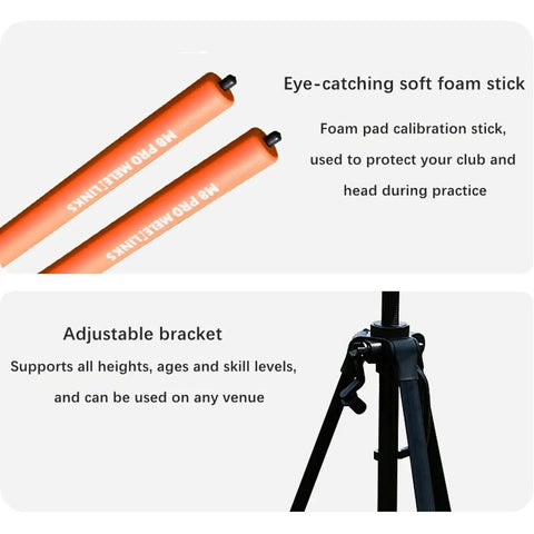 Golf Swing Training Kit With Phone Holder Lightweight 360 Degree Alignment Sticks Tripod Stand foam calibration sticks and tripod