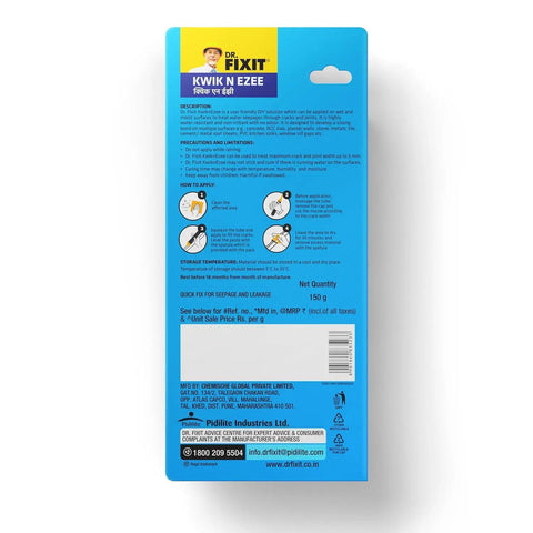 Back view of Wall Gap And Crack Filler Sealant 150G White DIY Waterproof Repair packaging showing instructions and precautions