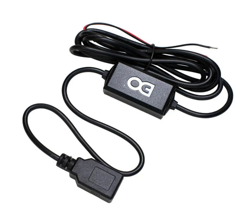 Rig Ready Hardwired Usb A Car Charger Cable Kit with Direct Wire Harness, black cable and connectors for powering devices.