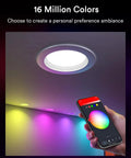 Four Pack 4 Inch LED Can Lights With WiFi, 9W 780 Lumen Color Changing Recessed Lighting controlled by smartphone app