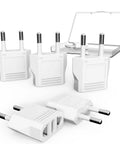 Six Pack US To Europe Plug Adapters For European Outlets 220V To 110V Travel Converter Type C Euro Plug European Power Converter Safe Copper Shell ABS Case