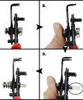 Step-by-step use of 4 In 1 Multifunctional Carbon Steel Snap Ring Pliers for Car AC Compressor Clutch Fix, showing grip and angle.