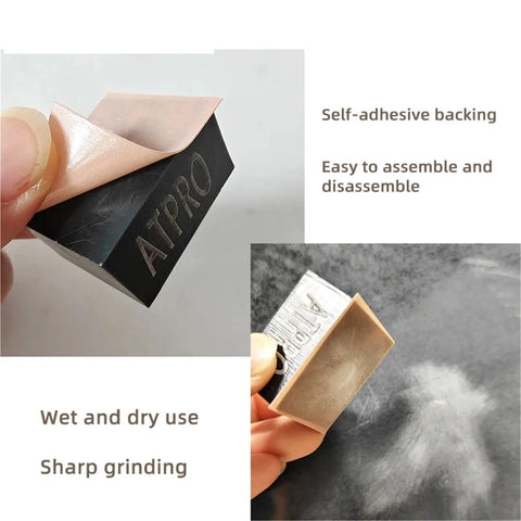 Multi‑Use 8Pc Sandpaper Discs For Car Polishing And Spot Grinding Fine Abrasive Stickers showing self-adhesive backing for easy use.