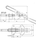 Built Tough Sus304 Stainless Steel Push Pull Quick Release Toggle Clamp With Rock Solid Grip For Heavy Metal Fabrication Welding Jigs And Shop Bench Assembly technical drawing with dimensions.