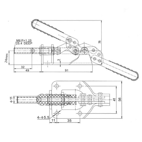 Built Tough Sus304 Stainless Steel Push Pull Quick Release Toggle Clamp With Rock Solid Grip For Heavy Metal Fabrication Welding Jigs And Shop Bench Assembly technical drawing with dimensions.