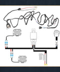 Two Lead Wiring Harness Kit 12V 40A Relay With Nylon Jacket Red Rocker Switch Fuse and Mounting Hardware diagram and components