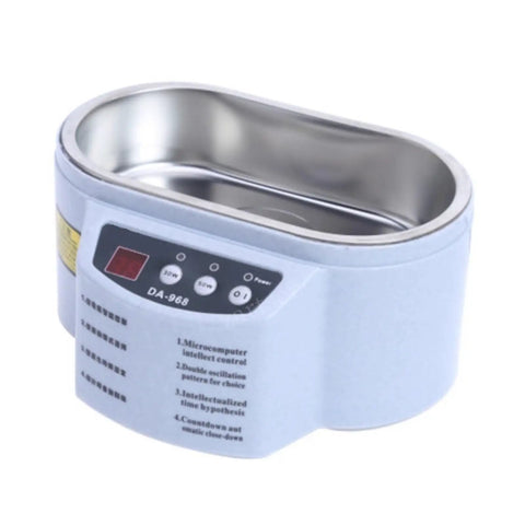 Dope Portable Digital Ultrasonic Cleaner 50W Dual Frequency Tub with a compact design for efficient grime removal from jewelry and watches.