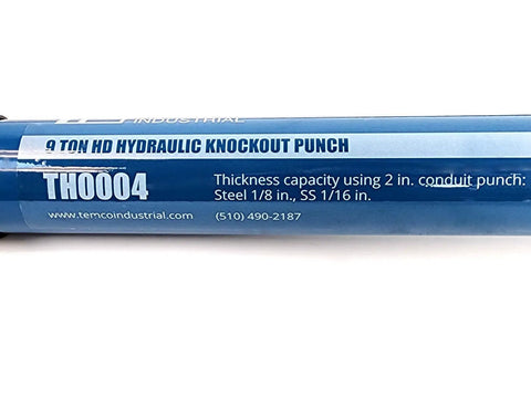 Workhorse Hydraulic Knockout Punch Driver Only 9 Ton Punch Power Three Quarter Inch 16 Thread Max 2 Inch Conduit Knockout