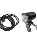 Heavy Duty E Bike Front Headlight 6-60V LED Spotlight With Black ABS Housing For Electric Scooters And Bikes Deliver Bright Long Range Beam You Need To Stay Safe Riding At Night, black ABS housing and cable