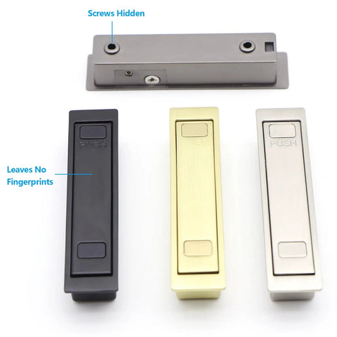2 Pack Pocket Door Pull Handle Set With Flush Mount Finger Edge Push To Open Recessed Pulls For Pocket Sliding Doors And Cabinets brushed nickel