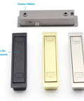 Pocket Door Handle Kit With Flush Recessed Pull In Brushed Nickel, Auto Retract Design, Easy Press Release, One-Hand Operation, Durable Solid Construction, No-Fuss Finger Edge Access, 2 Pack, brushed nickel finish
