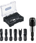 Toolant 32-piece security bit set with driver and 1/4 in adapter in plastic case; Torx, hex, tri-wing, and spanner bits.
