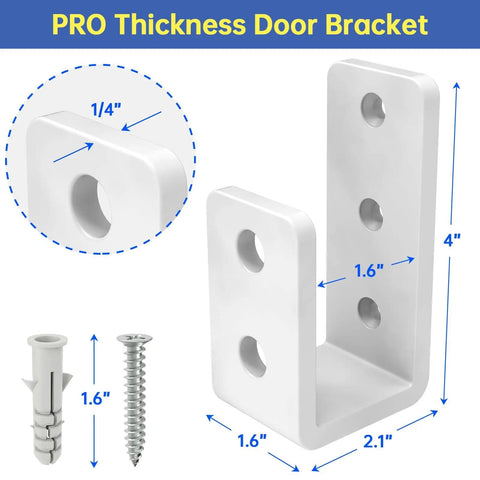 Heavy Duty 2x4 Door Barricade Brackets For Wood Sheds Gates And Basements Built Tough With Industrial Grade U Shaped Security Brackets One Quarter Inch Thick Steel 2x4 Lumber Lock White with screws and anchors