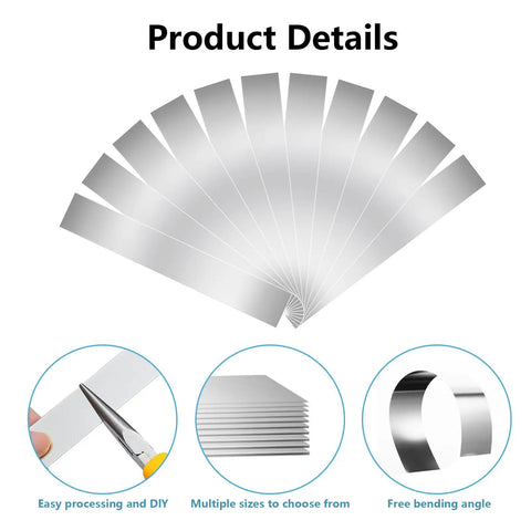 30 Piece Burr Free Stainless Steel Shim Stock Set 1 Inch Wide By 6 Inches Long Thin Metal Shims 0.0007 To 0.01 Inch Thick For Leveling Cabinets