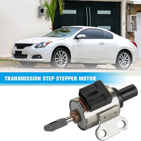 Transmission Stepper Motor JF011E Compatible With Dodge Caliber 2.0L 2007-2012, Nissan Sentra 2.0L/2.5L 2007-2012, Nissan Rogue 2.5L 2009-2012, Nissan Altima 2.5L 2009-2012 with car in background