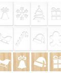 Hella Precise Acrylic Router Templates That Double As Eight Reusable Carving Stencils For Wood And Fabric Featuring festive Christmas designs.