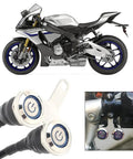 Dual Stainless Steel Handlebar Headlight Switch With Bright Blue LED Power Indicator for Motorcycles, ATVs, E-Bikes