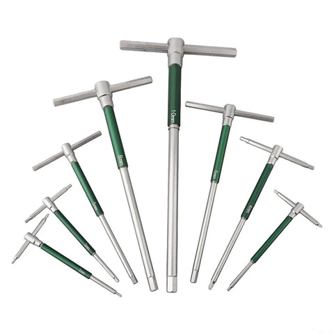 Top Notch Fabuletta T Handle Hex Key Set 8 Pcs Super Durable 6150 Stainless Steel Sliding Wrench Kit For Bikes And Furniture Build With Easy Grip Rotating Driver Tools Ranging From 2mm To 10mm, 8-piece T-handle hex keys