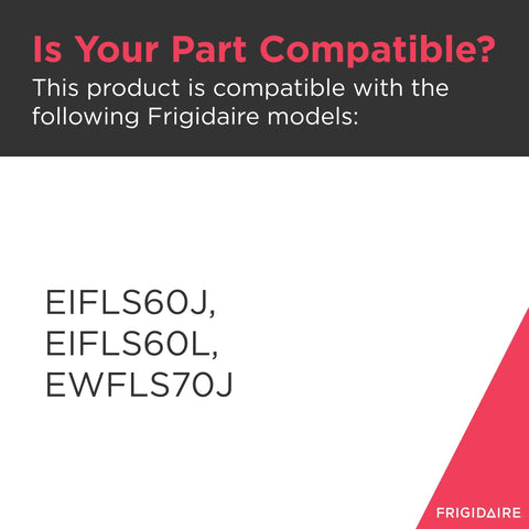 Compatibility notice for Washer Coin Trap Tub To Pump Hose Replacement Black 134639910 with Frigidaire models EIFLS60J and EWFLS70J.
