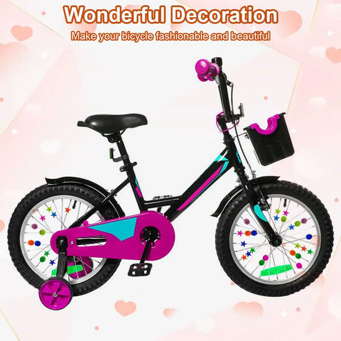 Children's bike with 72 Pack Colorful Bike Spoke Beads Kid Friendly Clip On Plastic Beads With Star And Round Shapes Multicolor Decor