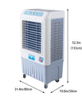 Portable Swamp Cooler With Three Speed Settings And Deep Water Tank Cooling Pad For Home Or Patio Use, 52.3in tall, energy efficient.