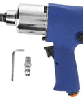 Pro Shop Grade 8500 RPM Pneumatic Impact Wrench With 65 Kg High Torque And Five Speed Controls, blue handle and accessories included.