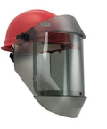 12 Cal Arc Flash Face Shield And Hard Cap Kit For Electricians TCG Series Includes Canadian Hard Cap, transparent shield, red hard cap