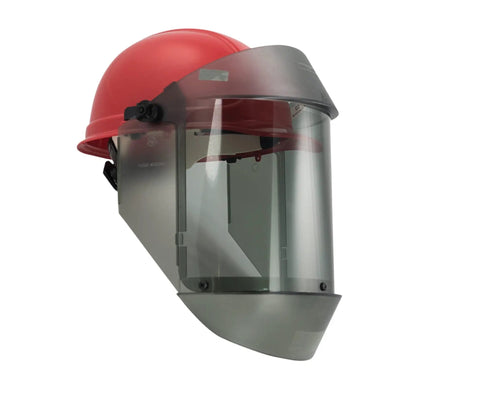 12 Cal Arc Flash Face Shield And Hard Cap Kit For Electricians TCG Series Includes Canadian Hard Cap, transparent shield, red hard cap