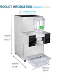 Heavy Duty Commercial Snowflake Ice Shaver Automatic Electric Flake Maker with water reservoir and collection tray.