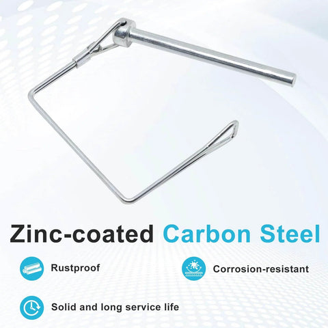Beefed Up 1/4 Inch By 3 Inch Hitch Pin Lock For Trailer Couplers Zinc Coated Carbon Steel Safety Pin Rustproof With Latch