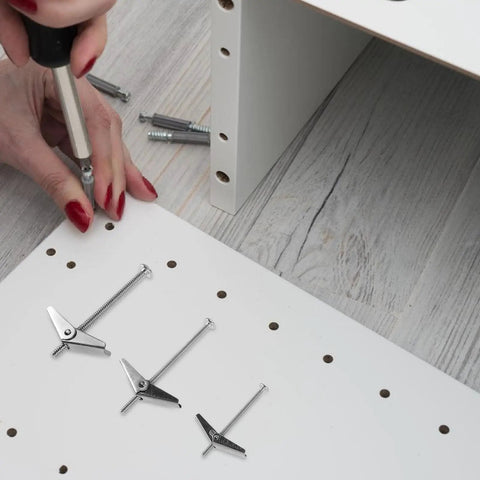 Installing drywall with 24 Piece Heavy Duty Toggle Bolt And Wing Nut Kit For Drywall Anchors With Wear Resistant Galvanized Iron Screws